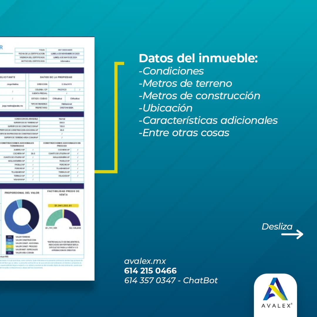 Certificado de Valor: Datos del Inmueble